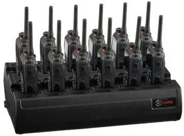 Twelve Bay Rapid Desk Charger for Hytera (HYT) TC-610P Rechargeable Two Way Radio (Built-in Power Supply)