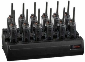 Twelve Bay Rapid Desk Charger for Kenwood ProTalk TK-3312 Rechargeable Two Way Radio (Built-in Power Supply)