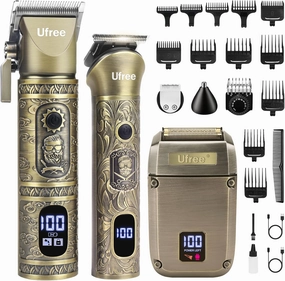 Ufree Beard Trimmer, Hair Clippers Mens Shaver Electric Razor, Hair Trimmer for Men Cordless Barber Clippers and Trimmers Set, Hair Cutting Kit for Men Grooming Gifts