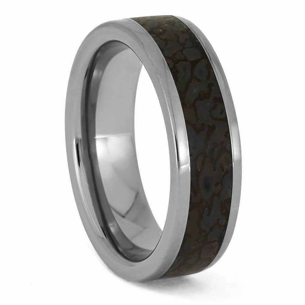 Unique Premium Dinosaur Bone in Titanium Ring
