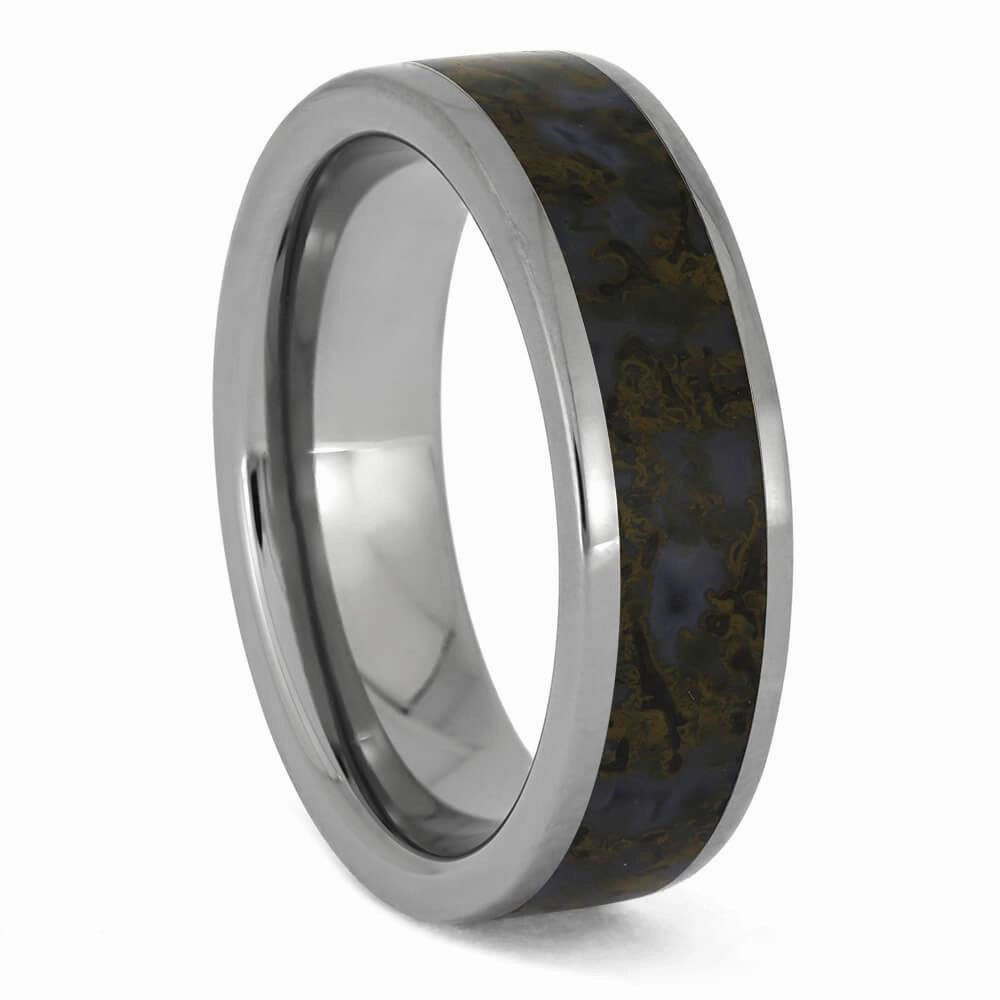 Unique Premium Dinosaur Bone in Titanium Ring