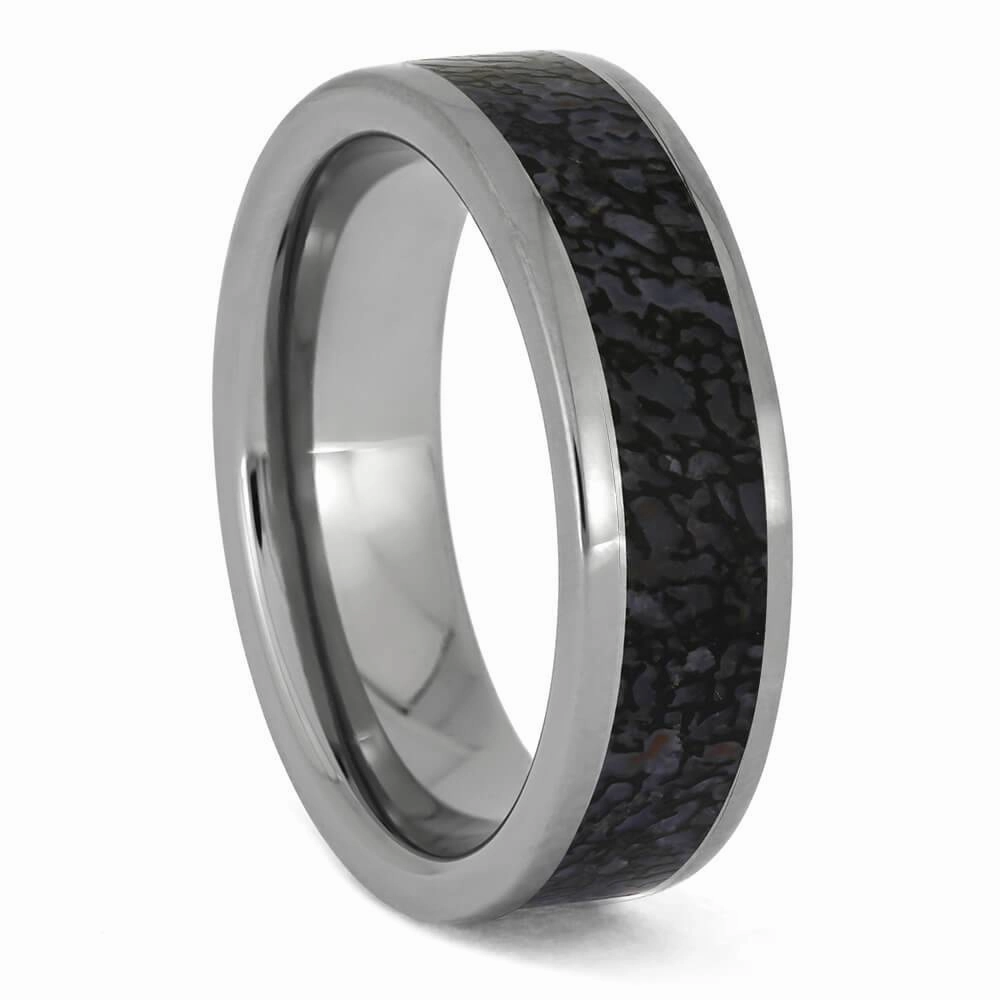 Unique Premium Dinosaur Bone in Titanium Ring