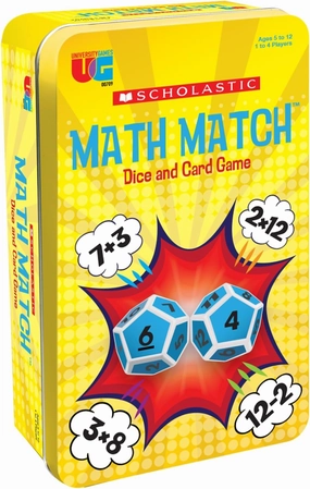 University Games, Scholastic Math Match Travel Dice Game, Mathematics Reinforcement Game for Kids, for 2 or More Players Ages 5 and Up