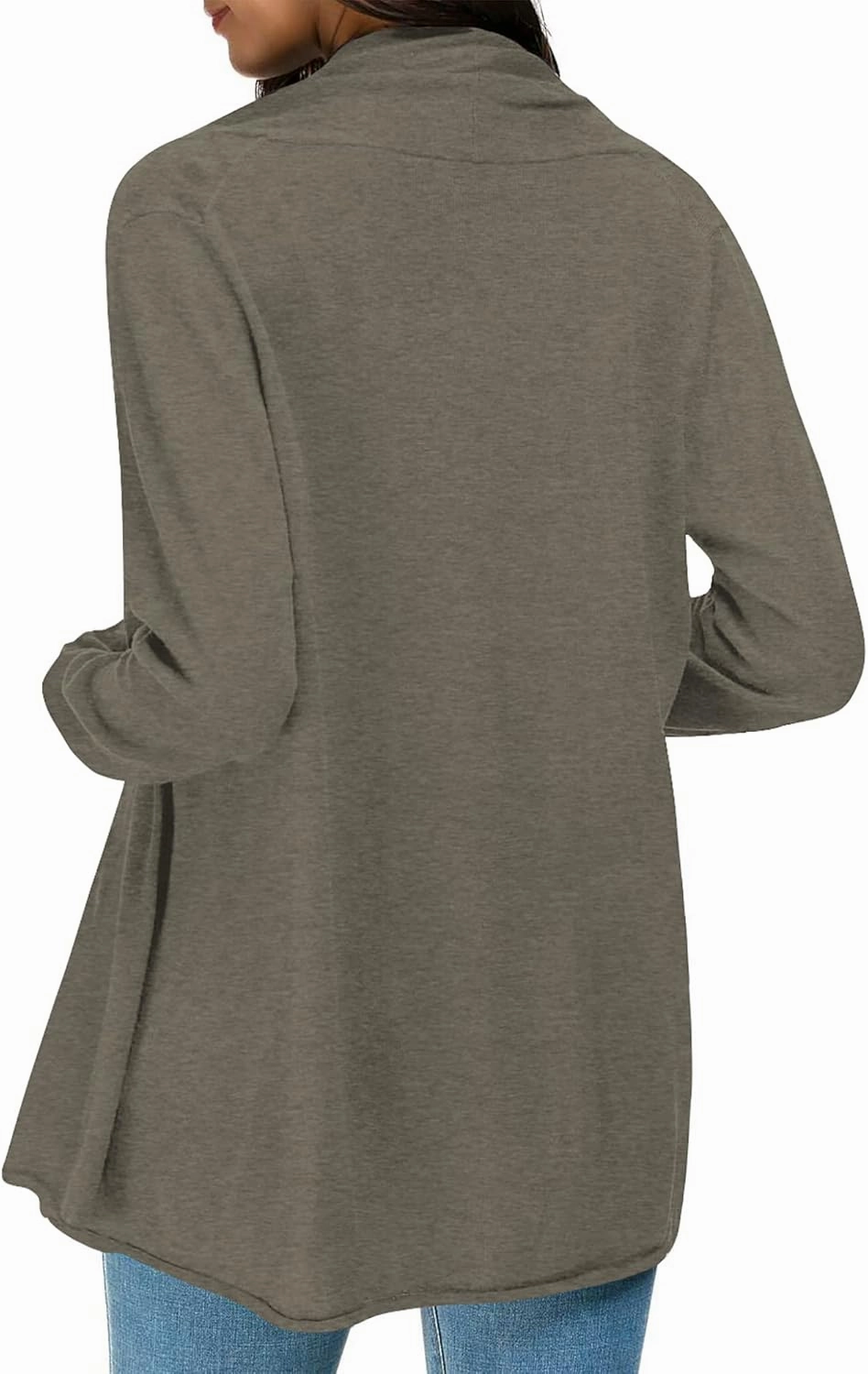 Urban CoCo Women's Long Sleeve Open Front Casual Thin Cardigan
