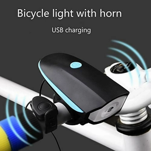 USB Rechargeable Bicycle Horn & LED Front Light