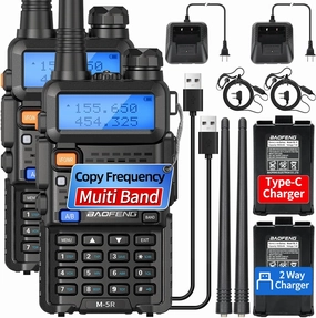 UV-5R Ham Radio Long Range UV5R New Ver. Handheld Radios Walkie Talkies Rechargeable High Power Copy Frequency Multi Band USB-C Charger M-5R 5RX Two Way Radio,2 Pack