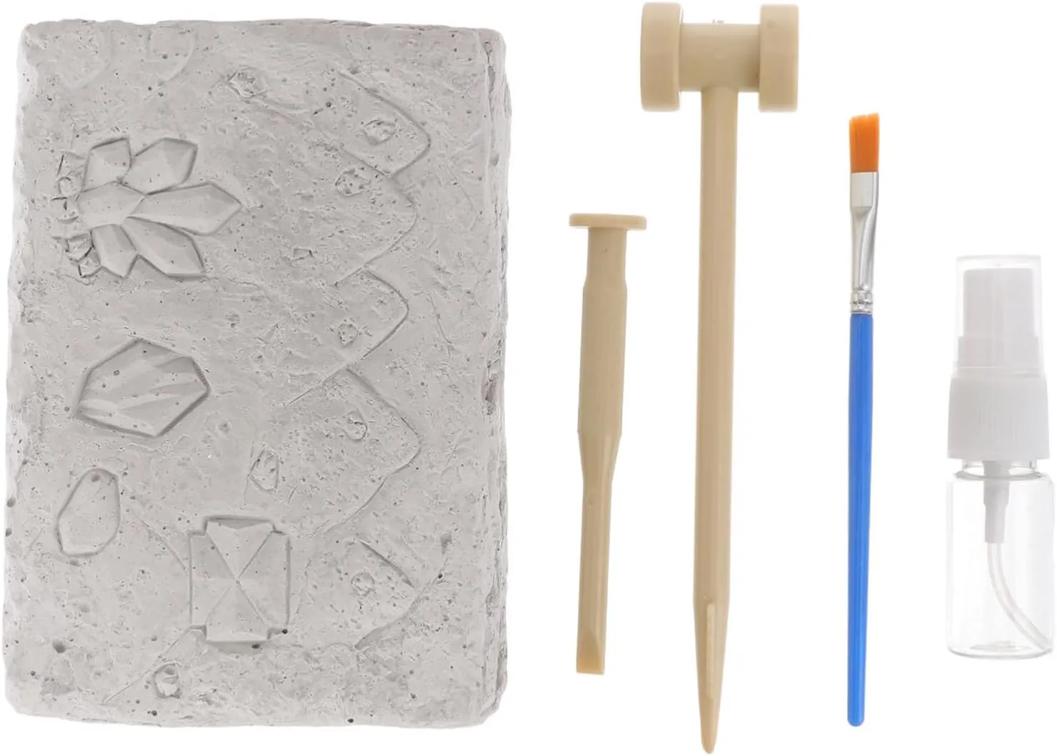 VANZACK 1 Set Natural Mineral Stone Excavating for Safe and Educational Digging Kit for Young Archaeologists for Interactive Play and Collecting