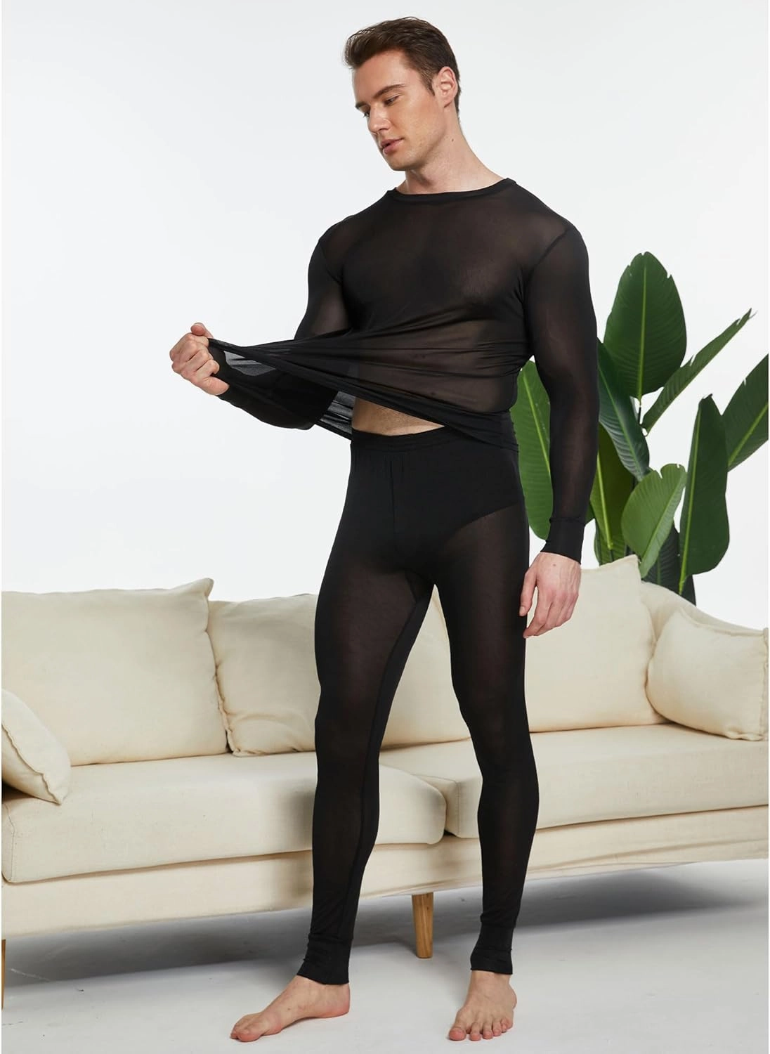 Viamulion Men's Pure Mulberry Silk Knitted Thermal Underwear Set
