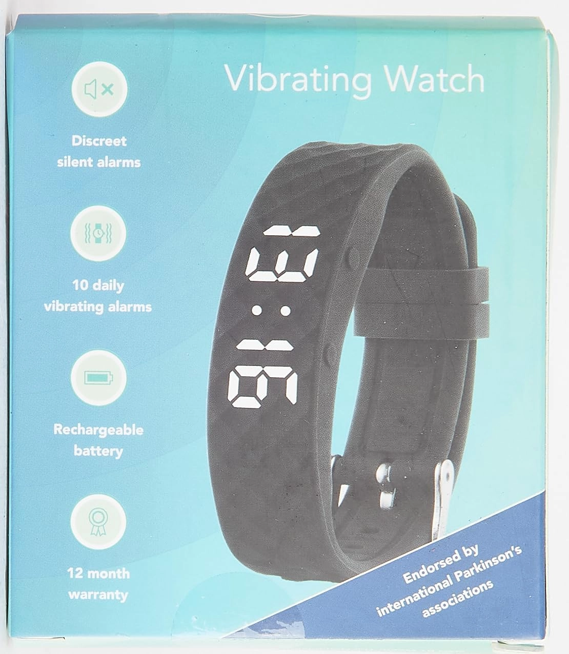 Vibrating Alarm Reminder Watch - with up to 10 Personal Alarms or Pill Reminders per Day