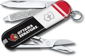 Victorinox Classic SD Swiss Army Knife – Compact 7 Function Swiss Made Pocket Knife with Small Blade, Screwdriver and Key Ring – Ottawa Senators