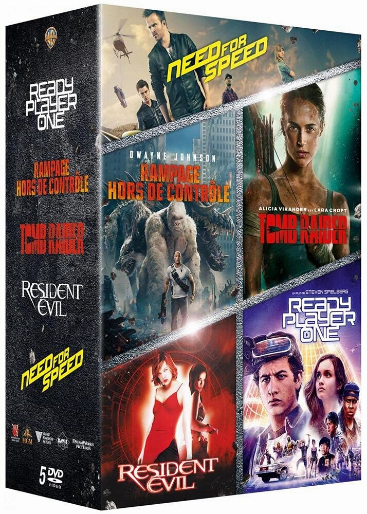 Video Game Movies Collection - 5-DVD Box Set ( Ready Player One / Rampage / Tomb Raider / Resident Evil / Need for Speed ) [ NON-USA FORMAT, PAL, Reg.2 Import - France ]