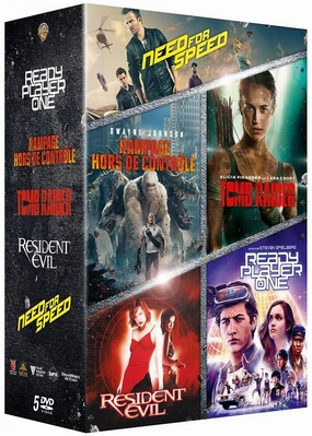 Video Game Movies Collection - 5-DVD Box Set ( Ready Player One / Rampage / Tomb Raider / Resident Evil / Need for Speed ) [ NON-USA FORMAT, PAL, Reg.2 Import - France ]