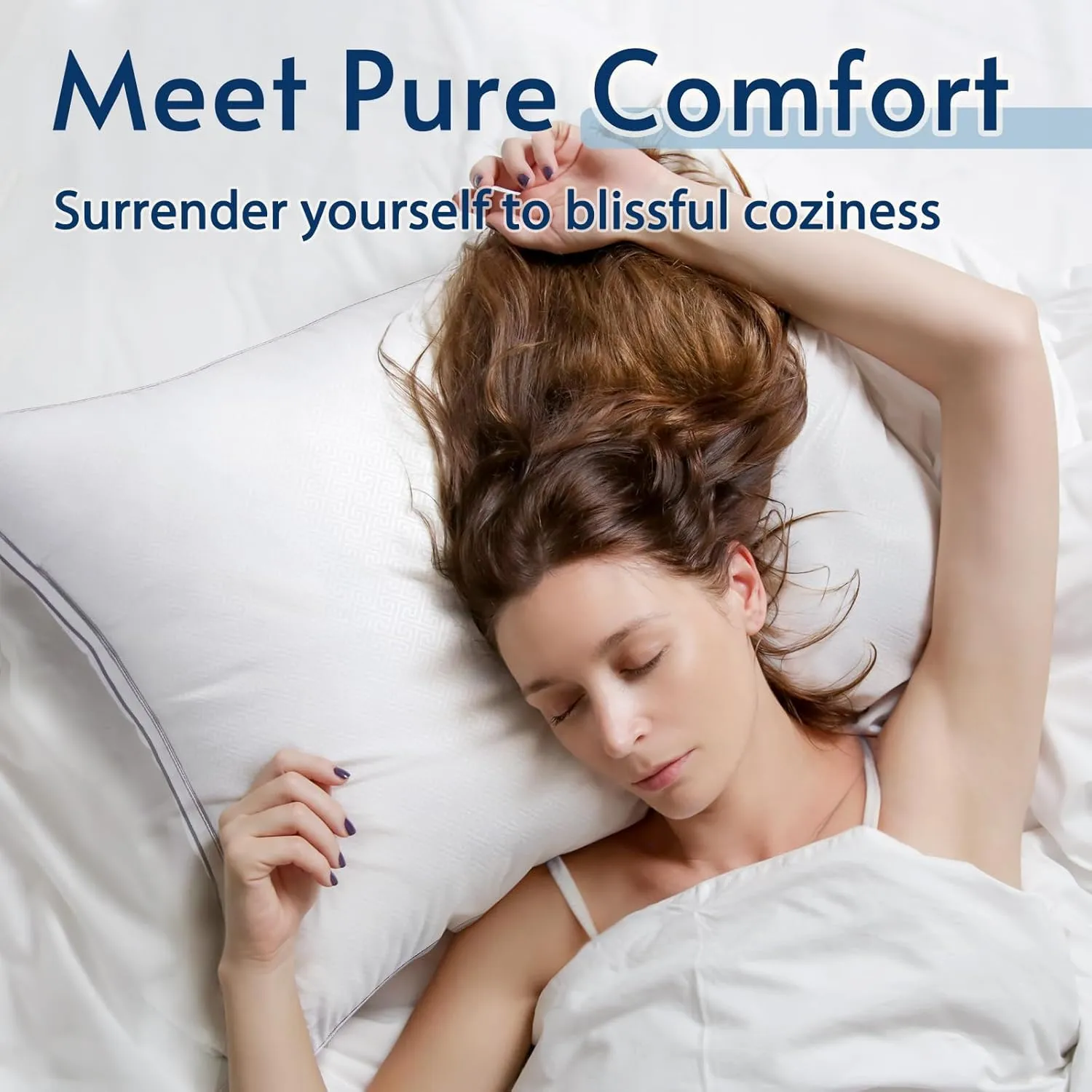 viewstar Pillows Standard Size Set of 2, Hotel Quality, Down Alternative Gusseted Bed Pillows for Side, Back, or Stomach Sleepers, Soft 17" x 26"