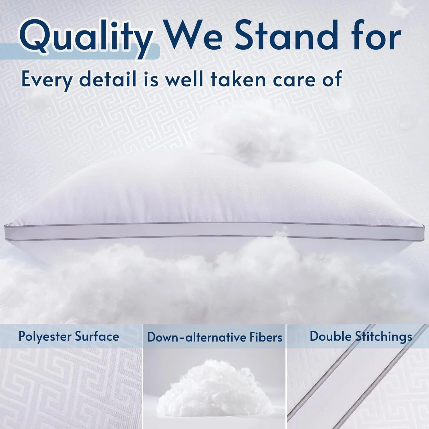 viewstar Pillows Standard Size Set of 2, Hotel Quality, Down Alternative Gusseted Bed Pillows for Side, Back, or Stomach Sleepers, Soft 17" x 26"