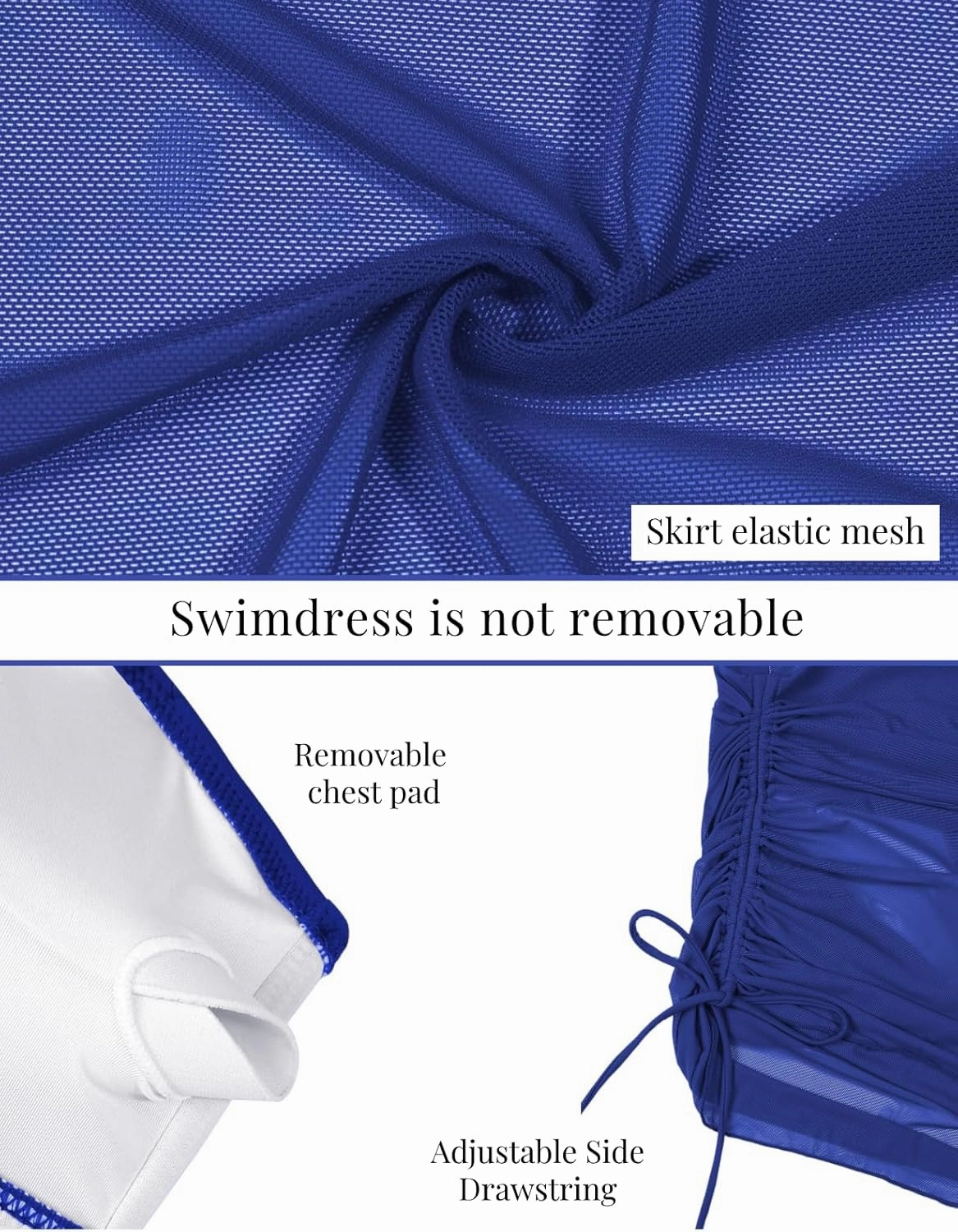 VIMPUNEC Women Sexy One Piece Swim Dress Tummy Control Swimsuits One Shoulder Mesh Bathing Suit Skirts