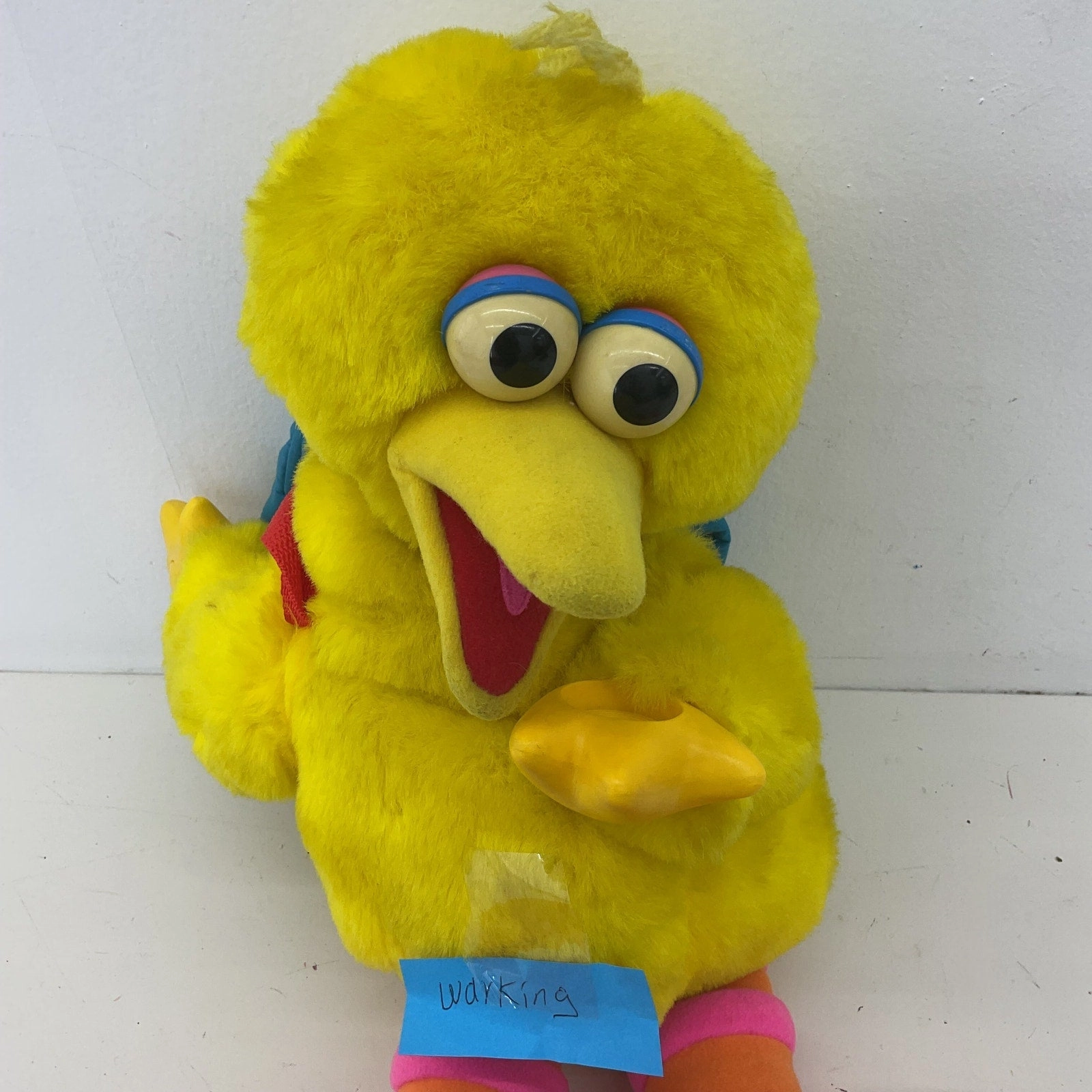Vintage Sesame Street Play & Teach Big Bird Interactive Plush w/ Bag of Blocks