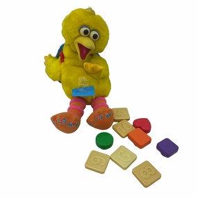 Vintage Sesame Street Play & Teach Big Bird Interactive Plush w/ Bag of Blocks