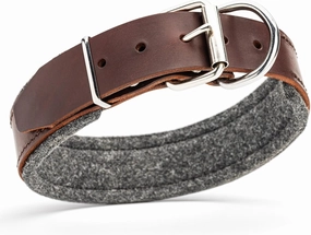 Viper Classic Padded Leather Dog Collar with Natural Felt Lining – Adjustable, Durable & Comfortable Full-Grain Leather Collar, 1.5in Wide | Ideal for Training Medium, Large & Giant Breeds