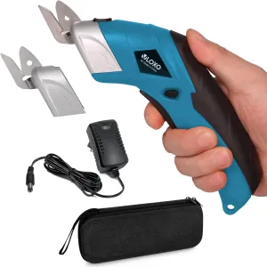 VLOXO Cordless Electric Scissors with 2 Blades Rechargeable Powerful Shears Cutting Tool for Fabric Cardboard Carpet Leather Felt with Charger