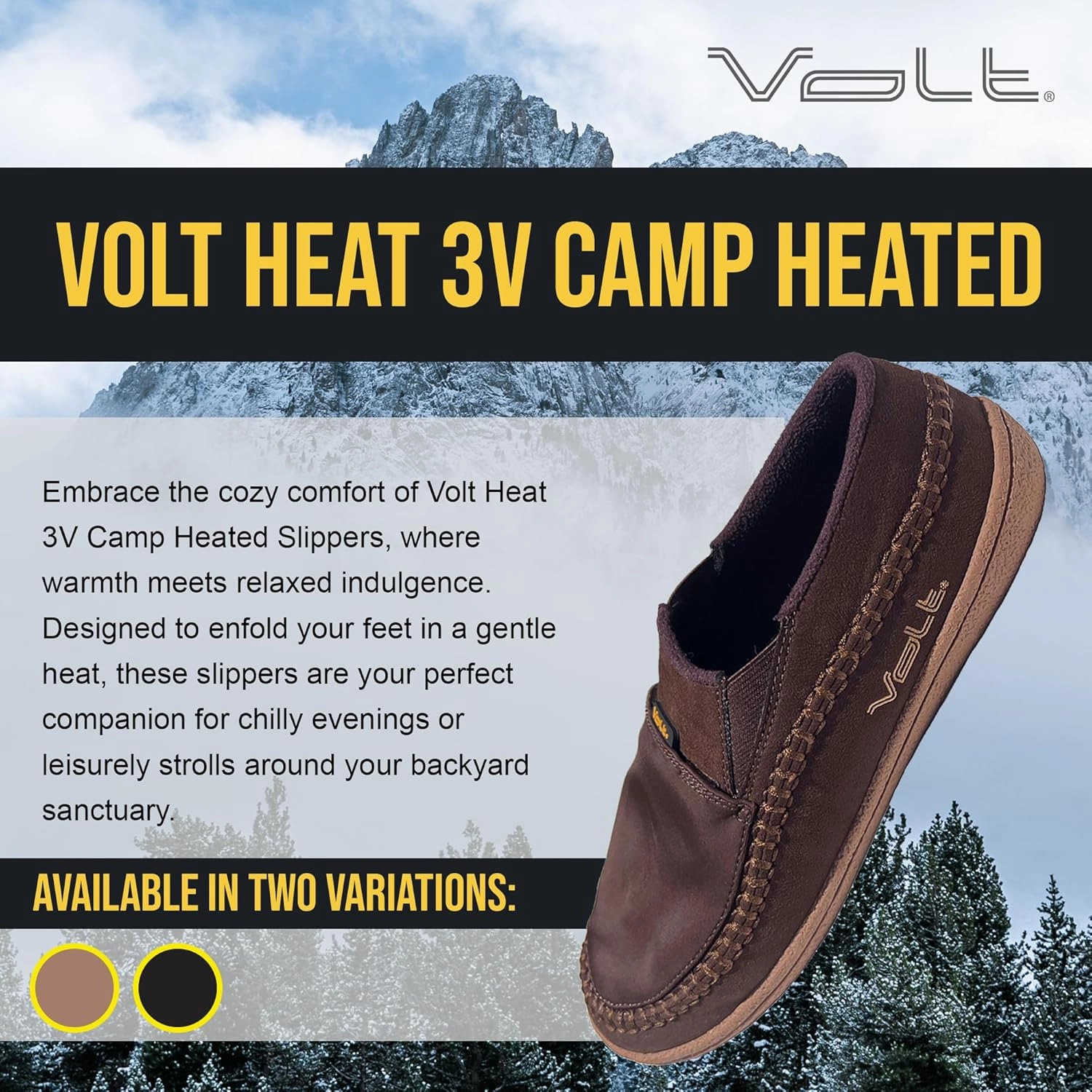 Volt Rechargeable Heated Slippers - Comfortable Foot Warmers Shoes with Heated Insoles - Indoor/Outdoor Warm Slippers