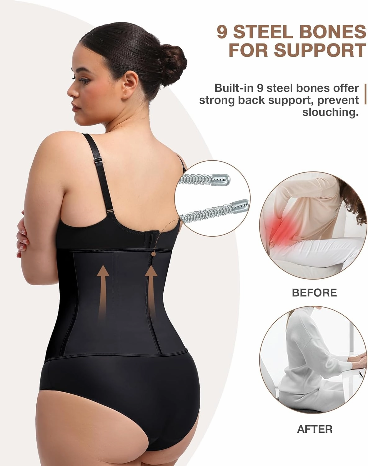 Waist Trainer for Women Latex Underbust Waist Cincher Corset, Tummy Control Corset Sport Girder Hourglass Body Shaper