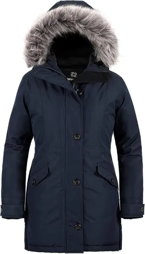 wantdo Women's Hooded Winter Coat Waterproof Warm Long Puffer Jacket Parka