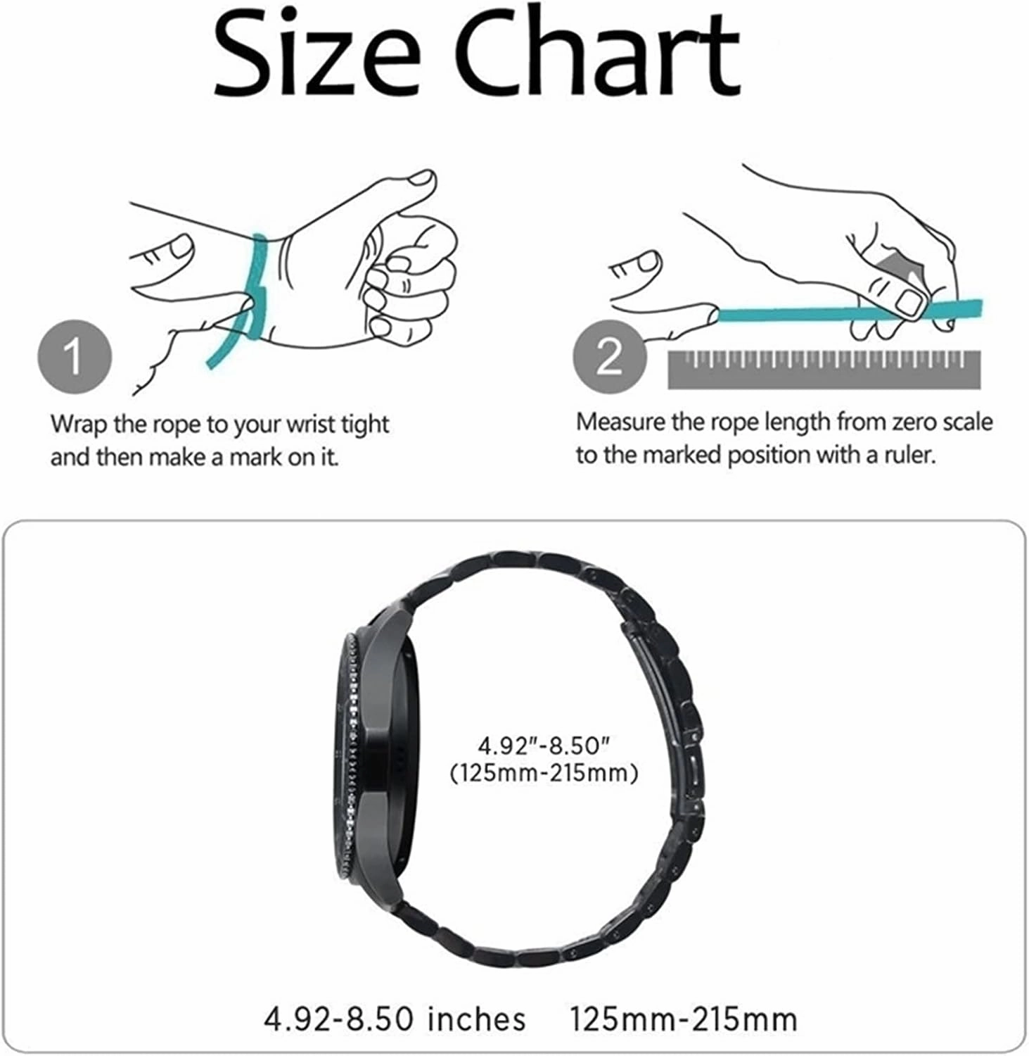 Watch Strap Quick Release Watch Strap 20mm Metal Stainless Steel Wristband Accessories