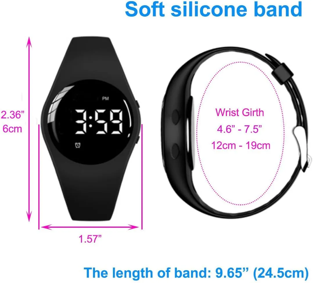 Water Resistant Potty Training Watch Rechargeable Vibrating Alarm Reminder Watch Silent Wake Up Watch - with Lock