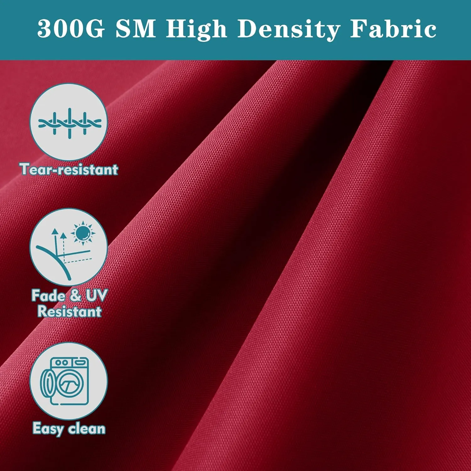 Waterproof Outdoor Chair Cushion Set, Fade and Tear Resistant Patio Furniture Cushions with Removeable Covers, 24x24 Inch, Burgundy, Set of 4
