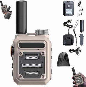 Waterproof & Shock Resistant Walkie-Talkies, Instant Communications Walkie Talkies Long Range, Small Walky Talky, Rechargeable Walkie Talkies for 6-Day Battery Life Rechargeable (Khaki)