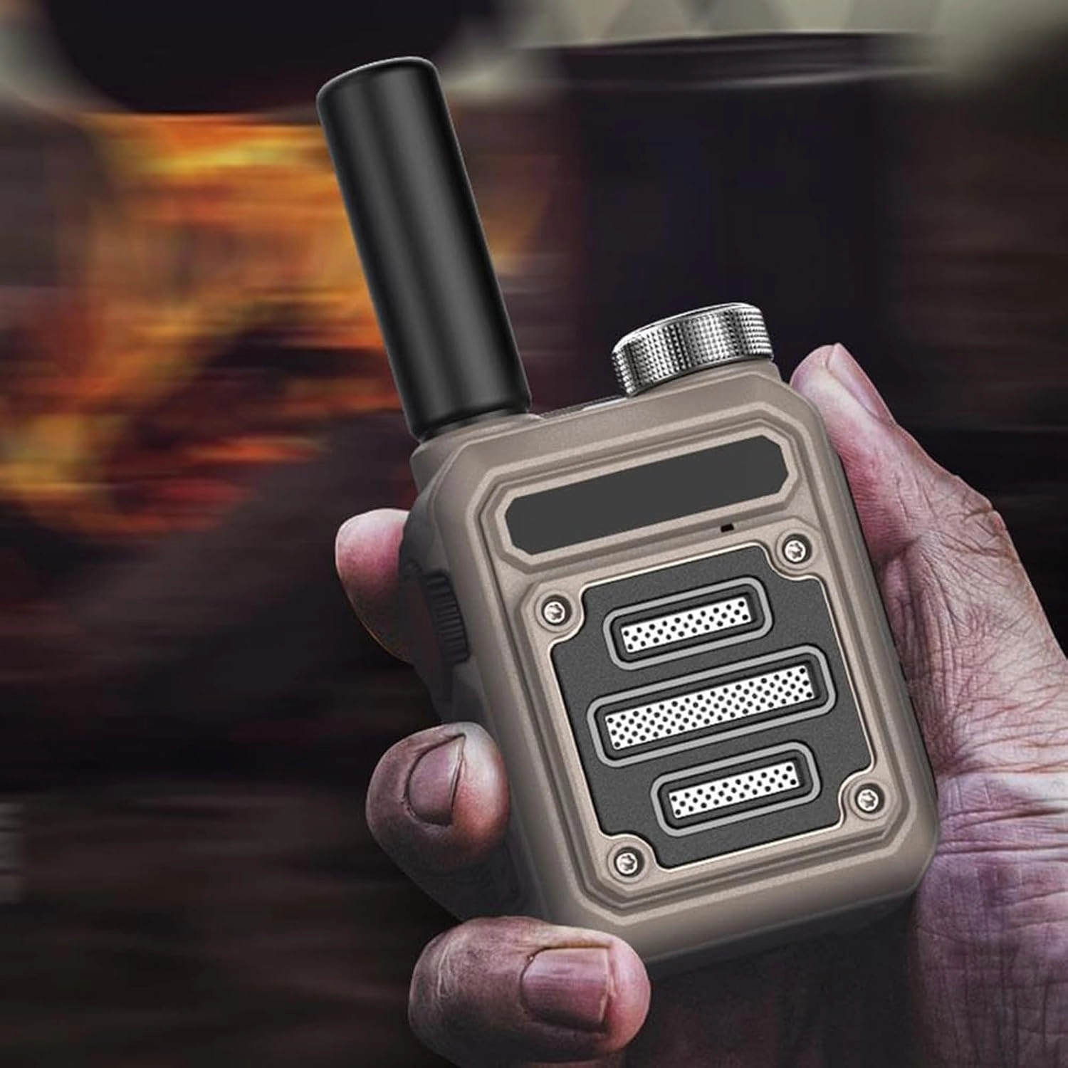 Waterproof & Shock Resistant Walkie-Talkies, Instant Communications Walkie Talkies Long Range, Small Walky Talky, Rechargeable Walkie Talkies for 6-Day Battery Life Rechargeable (Khaki)