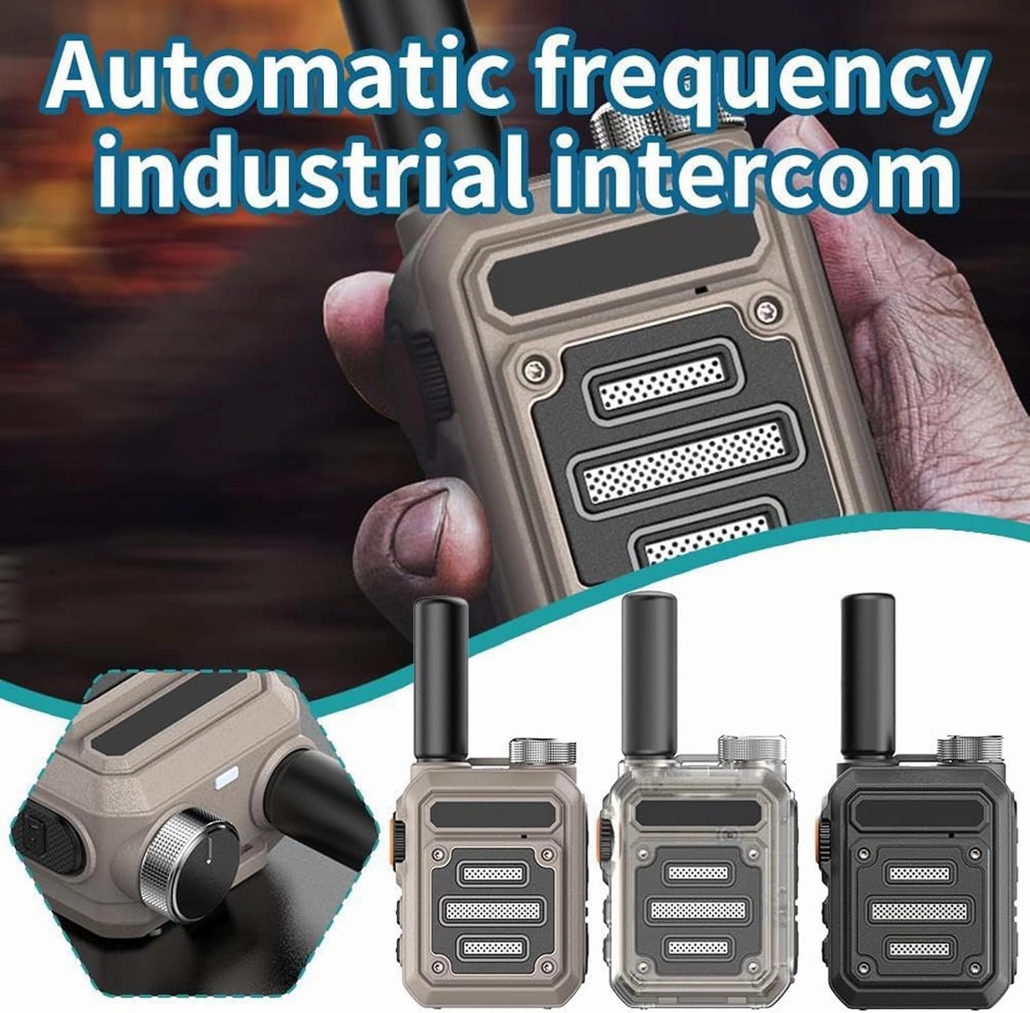 Waterproof & Shock Resistant Walkie-Talkies, Instant Communications Walkie Talkies Long Range, Small Walky Talky, Rechargeable Walkie Talkies for 6-Day Battery Life Rechargeable (Khaki)