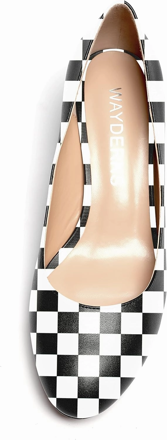 WAYDERNS Women's Matte Round Toe Slip On Block Chunky Low Heel Pumps Shoes 2 Inch