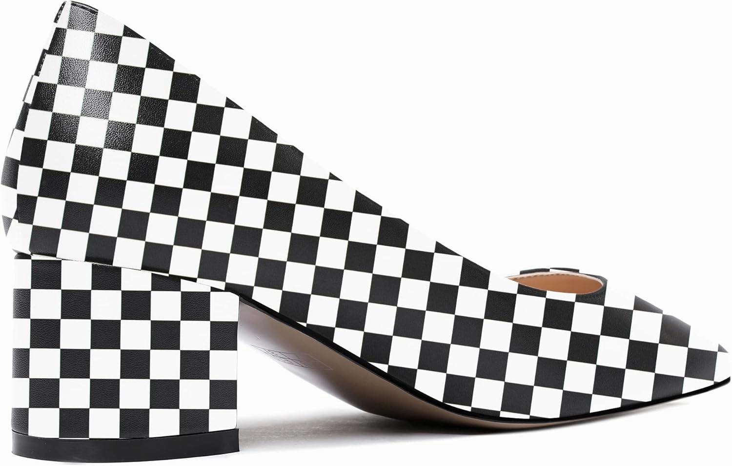 WAYDERNS Women's Matte Round Toe Slip On Block Chunky Low Heel Pumps Shoes 2 Inch