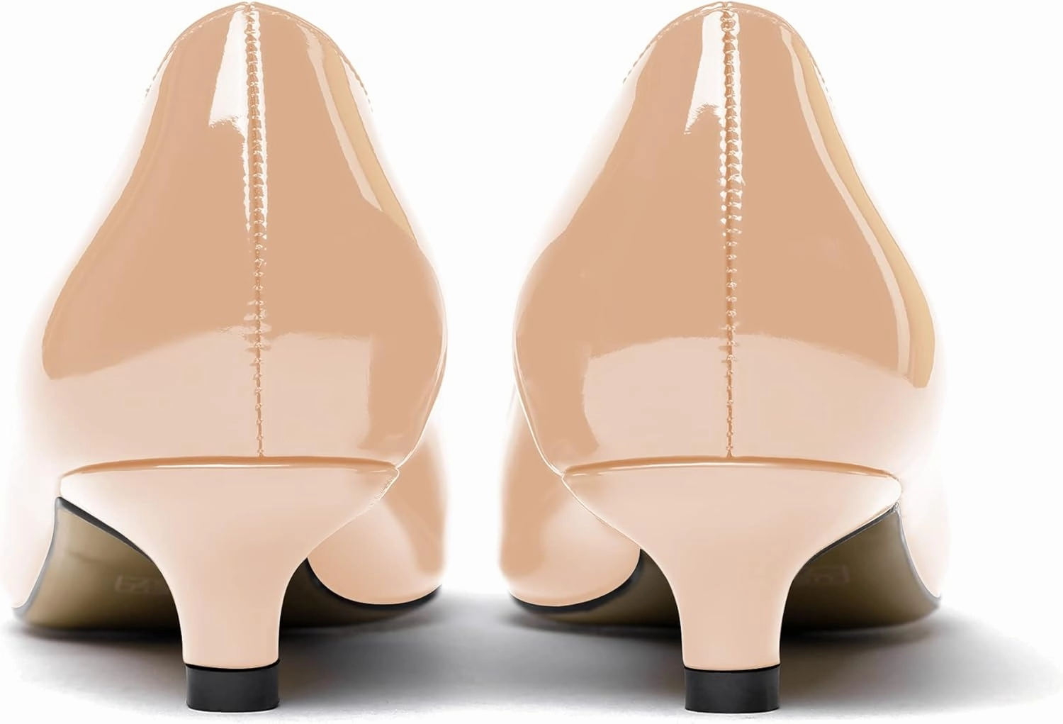 WAYDERNS Women's Patent Round Toe Slip On Low Kitten Heel Pumps Offress Work Dress Shoes 1.5 Inch