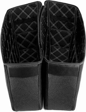 WeiSen Saddlebag Liners Non-Stretched Saddlebag Organizer Inserts Compatible with Harley Touring Road King Road Glide Street Glide Electra Glide 2014-2023 Factory Saddlebag, white Square