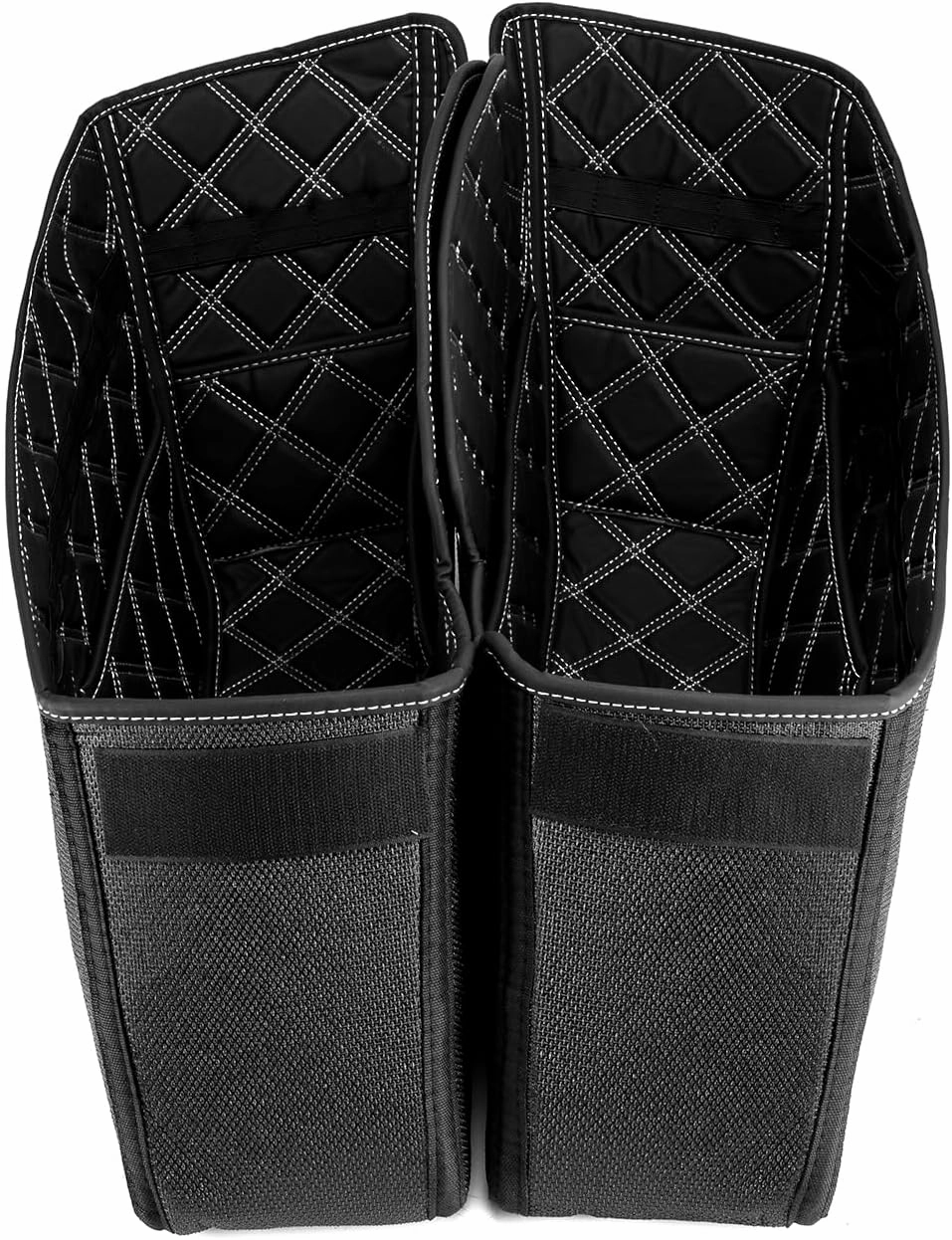 WeiSen Saddlebag Liners Non-Stretched Saddlebag Organizer Inserts Compatible with Harley Touring Road King Road Glide Street Glide Electra Glide 2014-2023 Factory Saddlebag, white Square