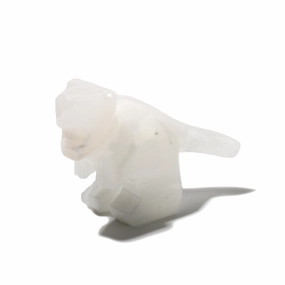 White Aragonite Tyrannosaurus Rex Dinosaur Carving - 1" to 2"