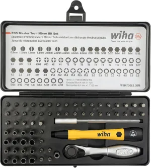 Wiha 75965 65 Piece System 4 ESD Safe Master Technician Ratchet and MicroBits Set