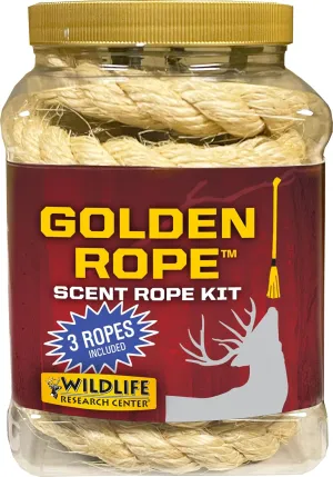 Wildlife Research Center - Golden Rope Scent Kit - Scent Rope for Deer Hunting - Natural Fiber Rope - Long Lasting Deer Scents - includes 3-30” Scent Ropes