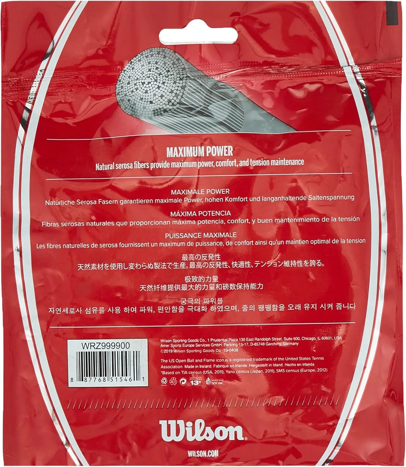 WILSON Natural Gut Tennis String - Set, White