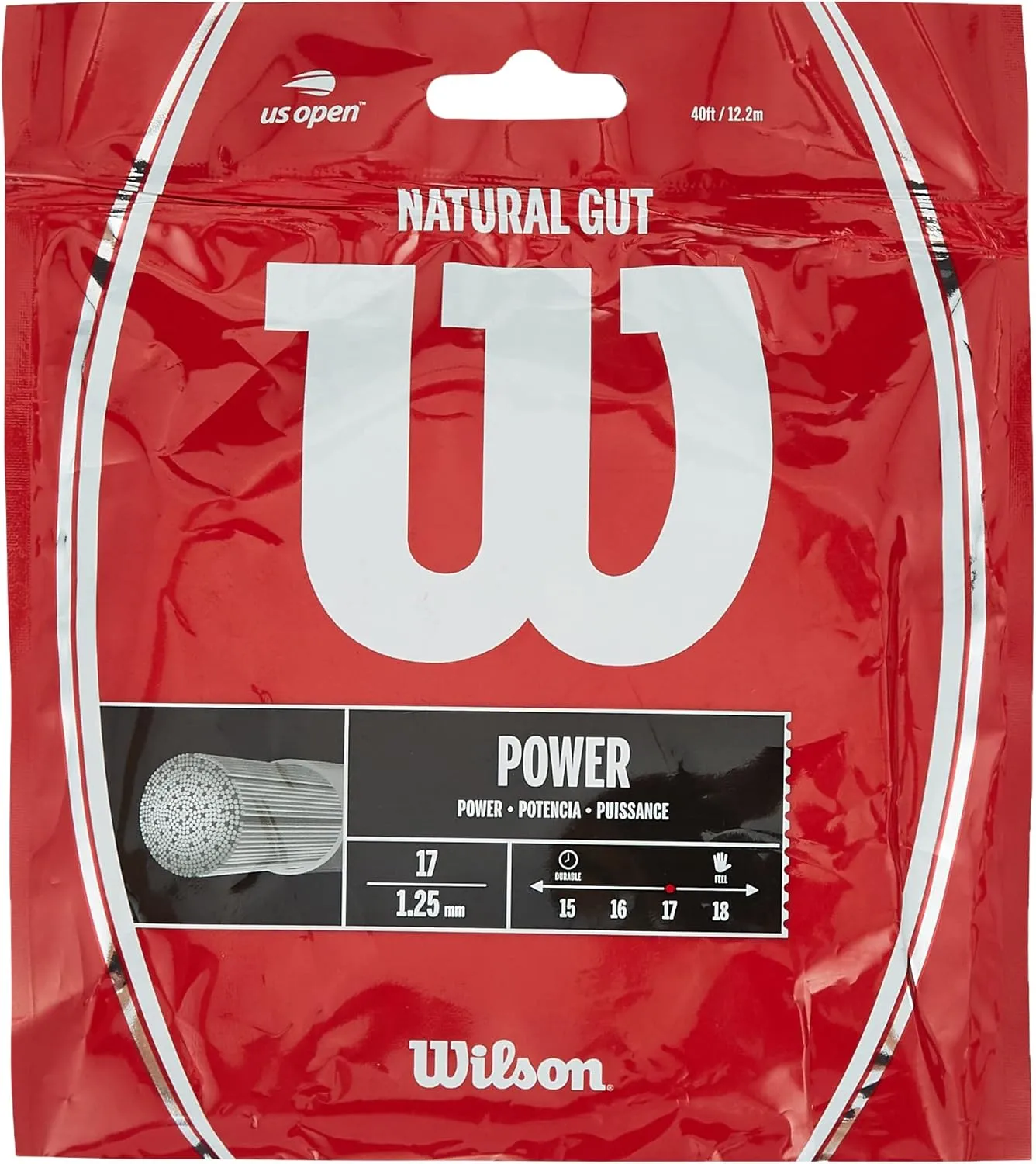 WILSON Natural Gut Tennis String - Set, White