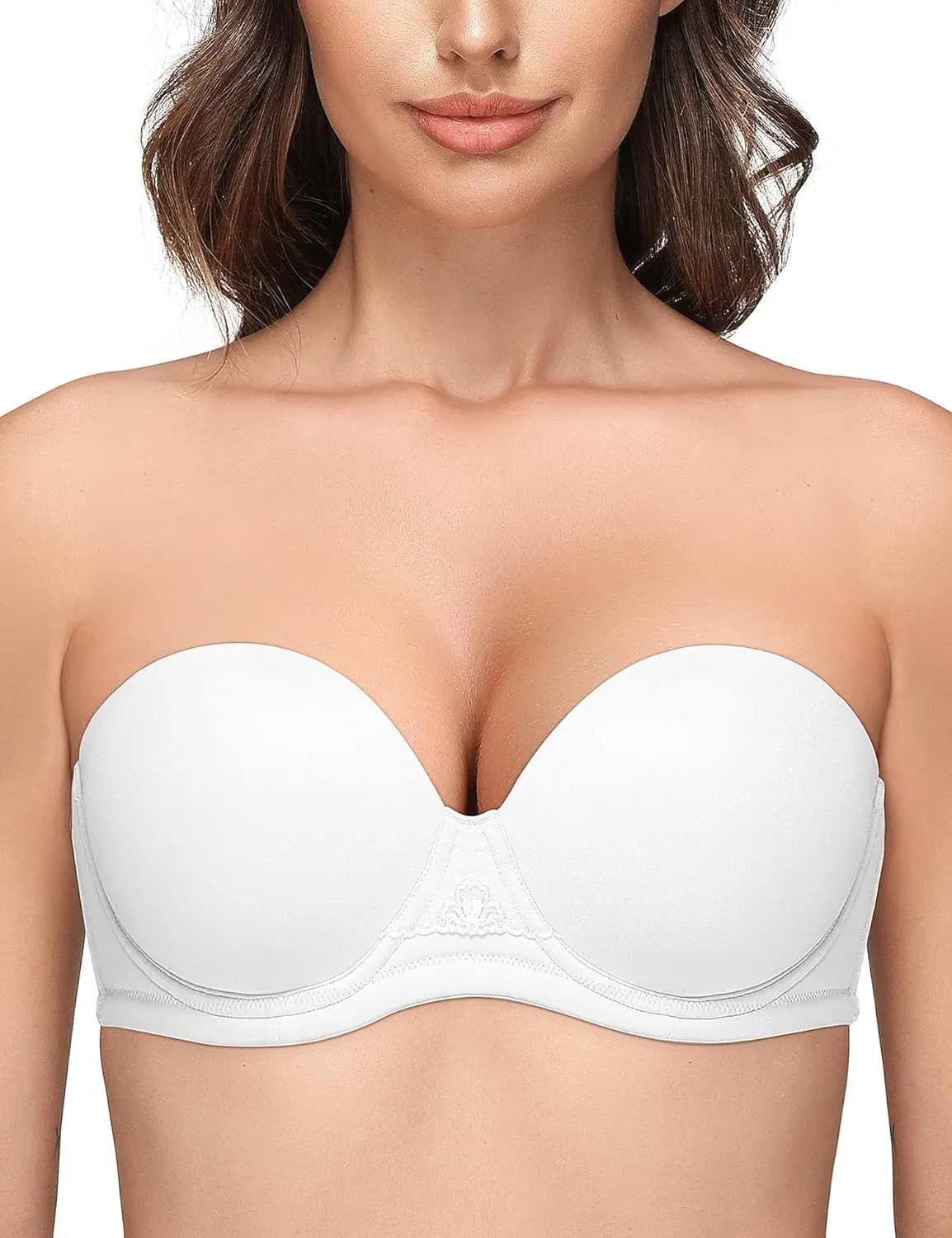 Wingslove Women's Strapless Full Figure Bra Underwire Multiway Contour Plus Size Bra Red Carpet