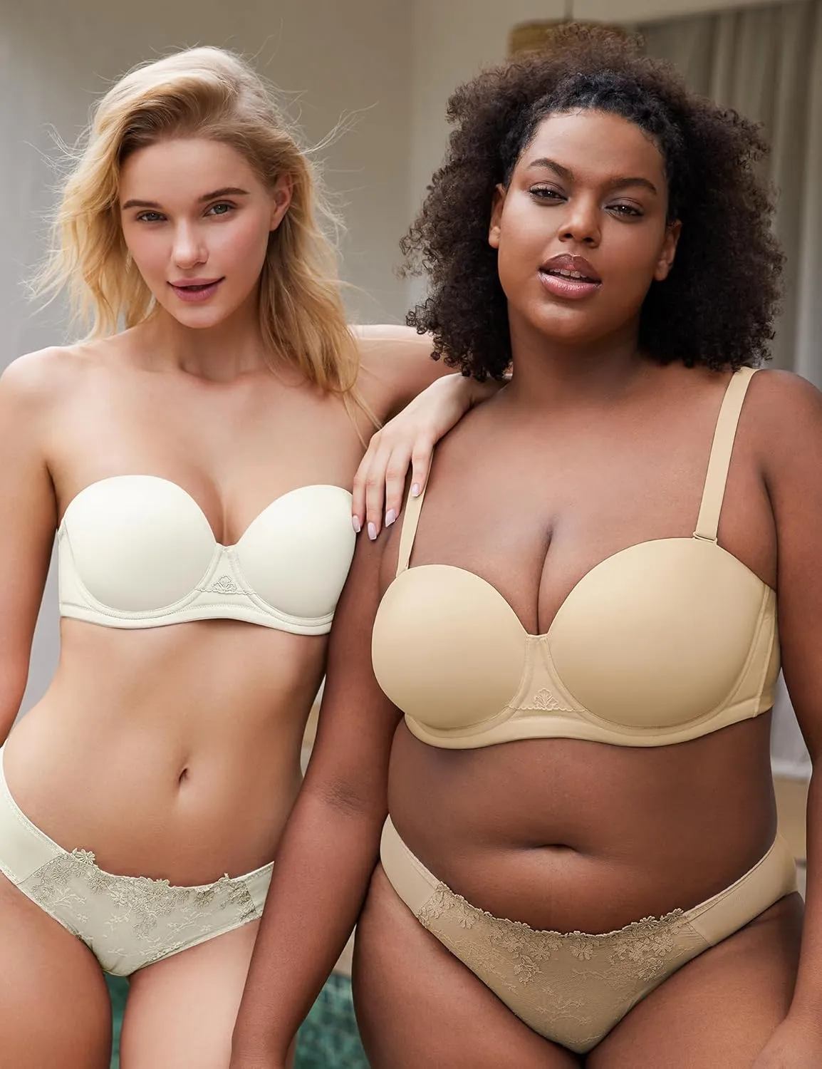 Wingslove Women's Strapless Full Figure Bra Underwire Multiway Contour Plus Size Bra Red Carpet