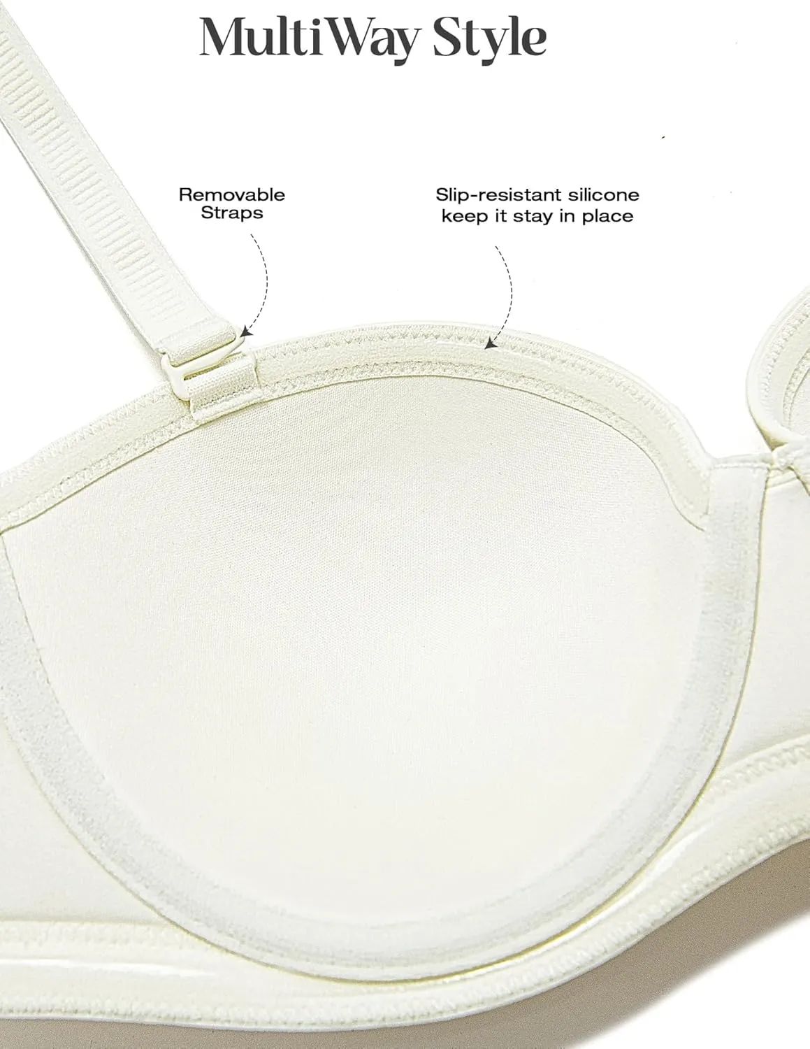Wingslove Women's Strapless Full Figure Bra Underwire Multiway Contour Plus Size Bra Red Carpet