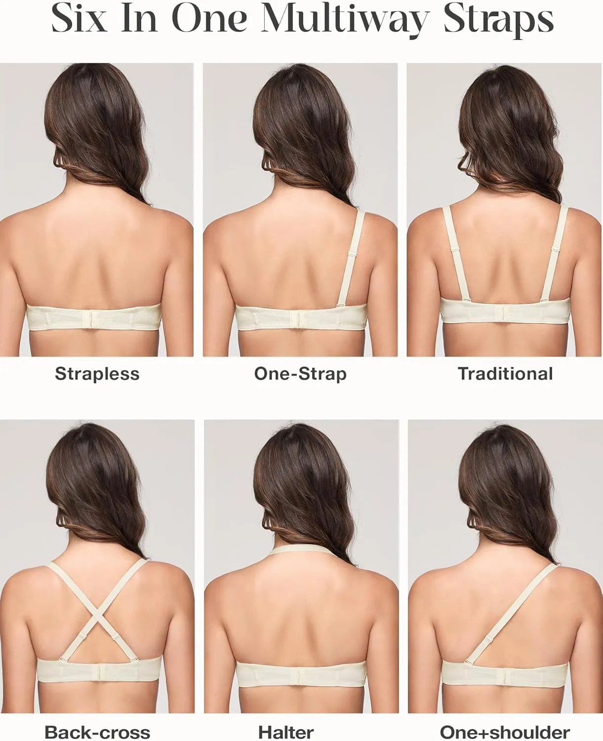 Wingslove Women's Strapless Full Figure Bra Underwire Multiway Contour Plus Size Bra Red Carpet