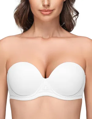 Wingslove Women's Strapless Full Figure Bra Underwire Multiway Contour Plus Size Bra Red Carpet