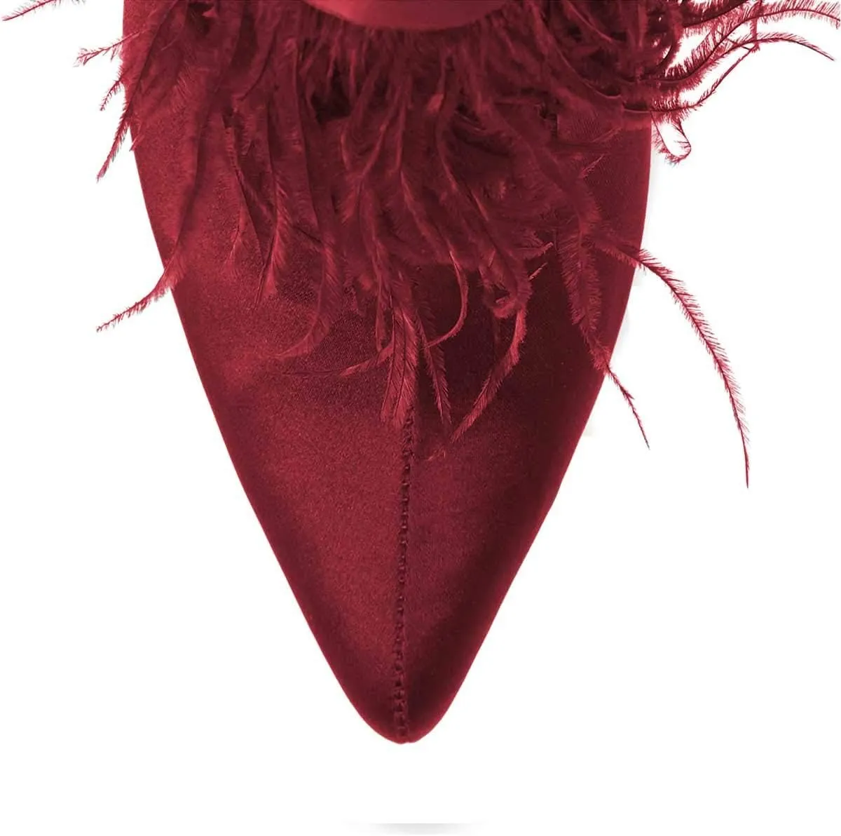Women Fluffy Feather Tassel Ankle Boots Pointed Toe Stiletto High Heels Prom Dress Booties Size 4-15 US