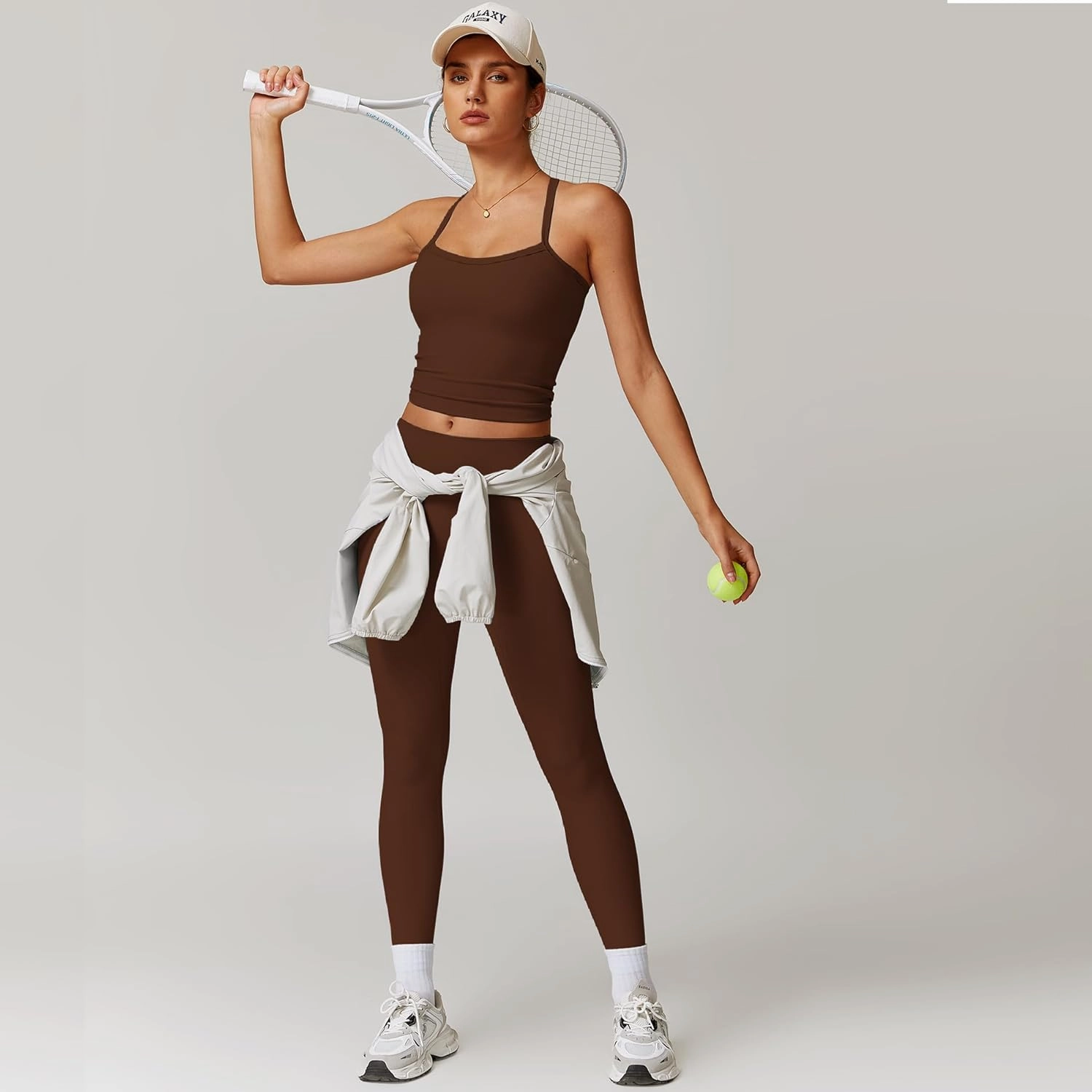 Women 2 Piece Workout Sets (2025 NEW) Yoga Outfit Open Back Tank Top High Waisted Leggings Gym Sets Tracksuits