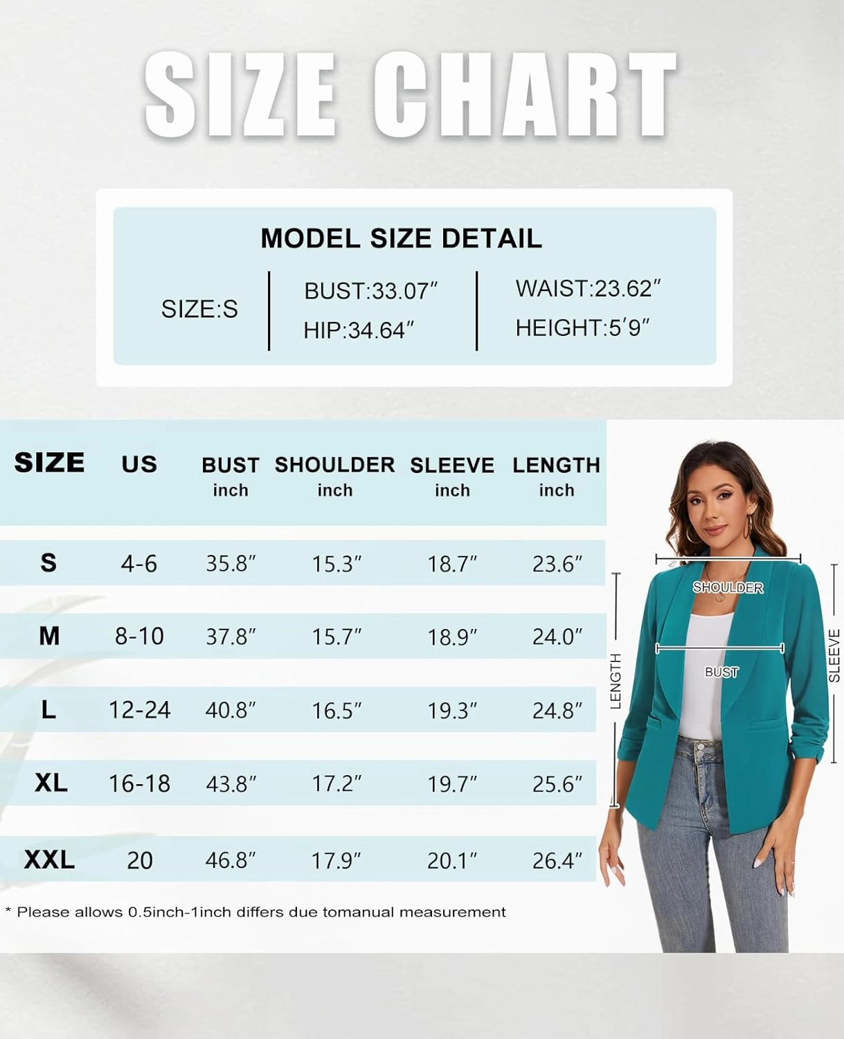 Women Casual Shawl Lapel Work Blazer Ruched 3/4 Sleeve Open Front Business Office Suit Jackets with Pockets
